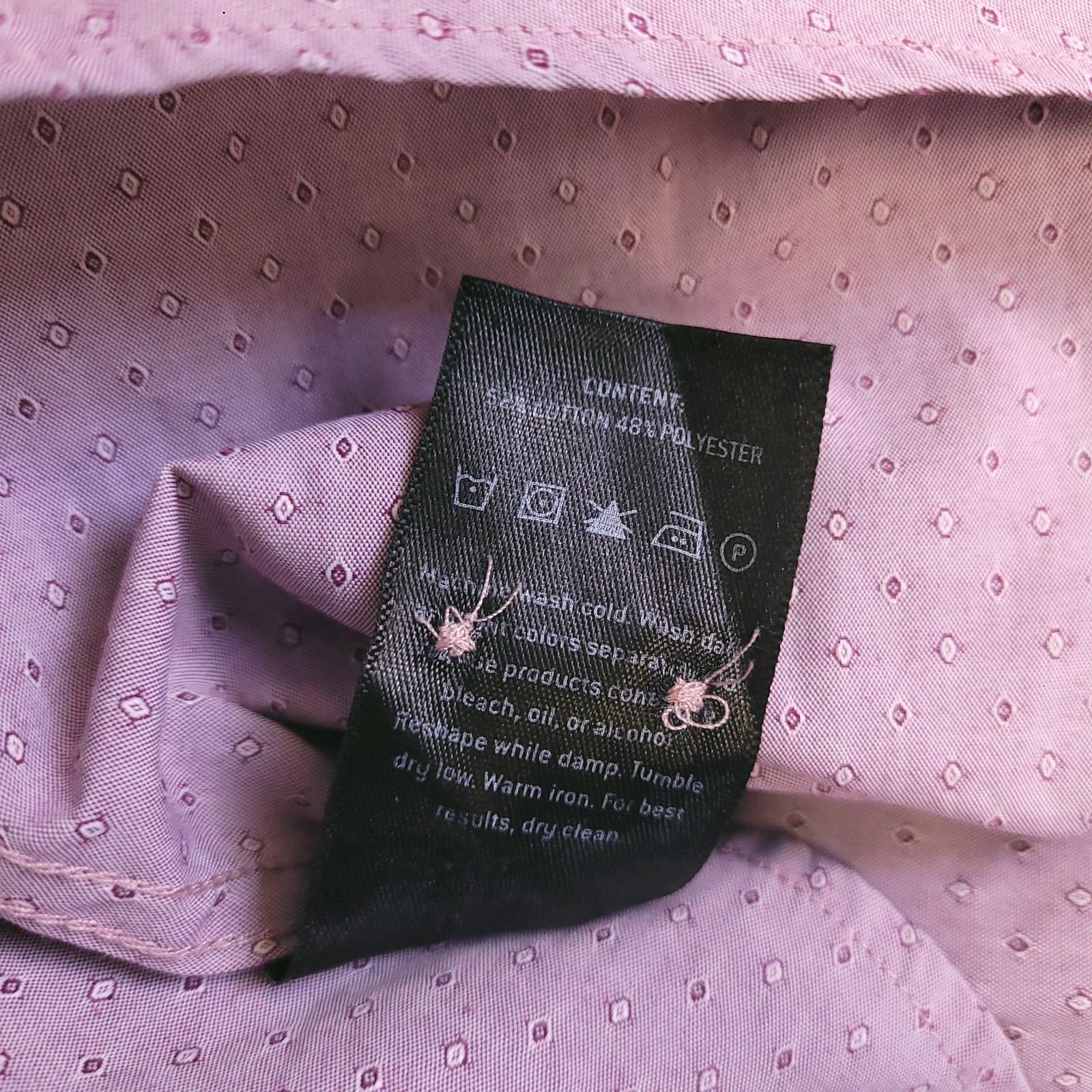 7D 7 Diamonds Weekend Love Shirt Mens Small Soft Lavendar Tonal Geometric Stitch