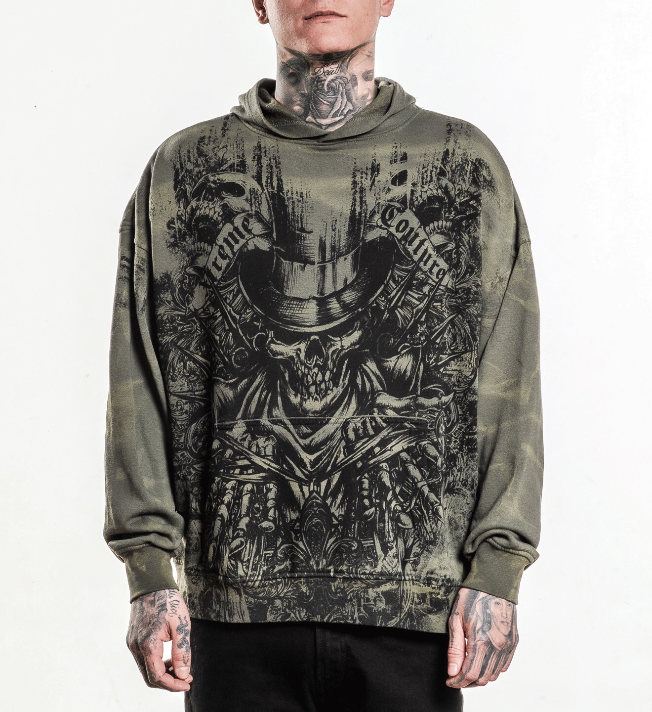 Xtreme Couture By Affliction Unisex Oversized Boxy Pullover Hoodie OFFERING