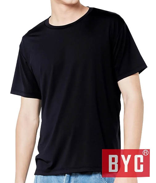 BYC Men’s Classic Black Cotton Undershirts Crewneck T-Shirts Pack of 6