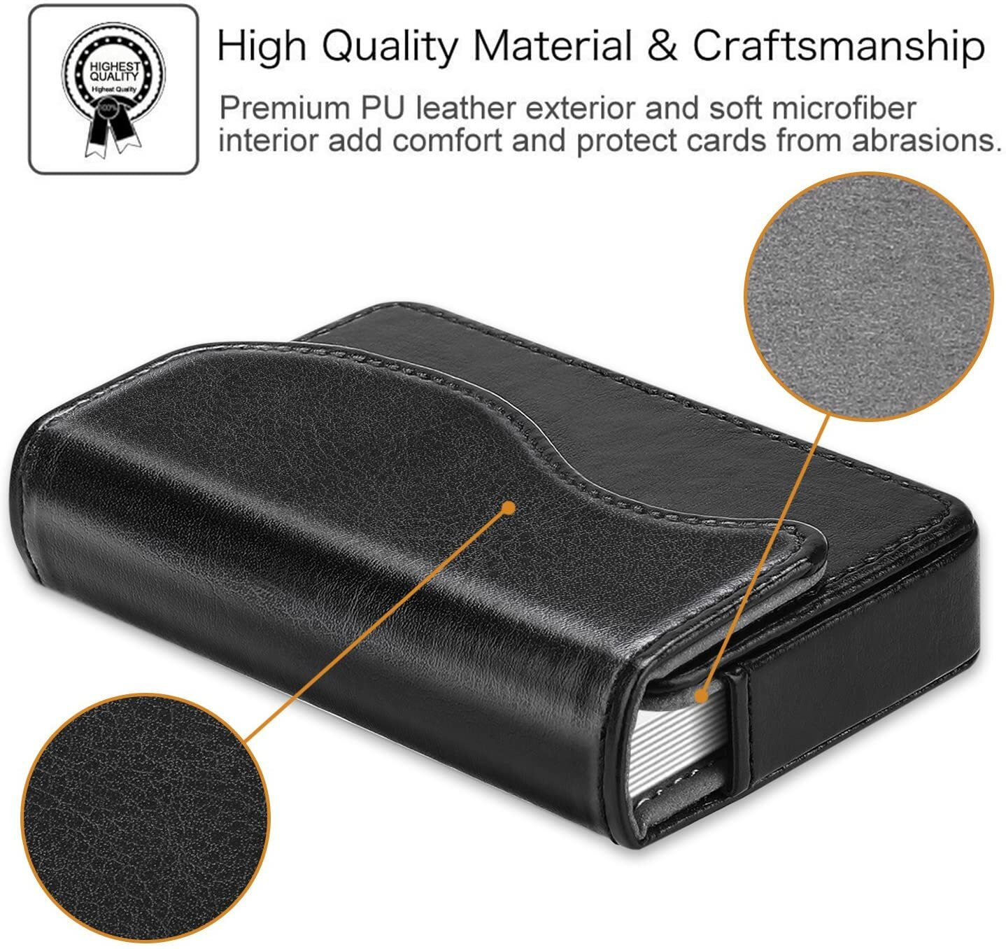 Business Card Holder/Credit Card Wallet PU Leather Universal Card Case Organizer