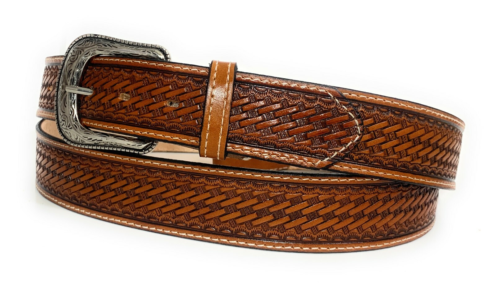 1 3/4″ WIDE MEN’S HEAVY DUTY BASKET WEAVE WESTERN CASUAL OR WORK LEATHER BELT