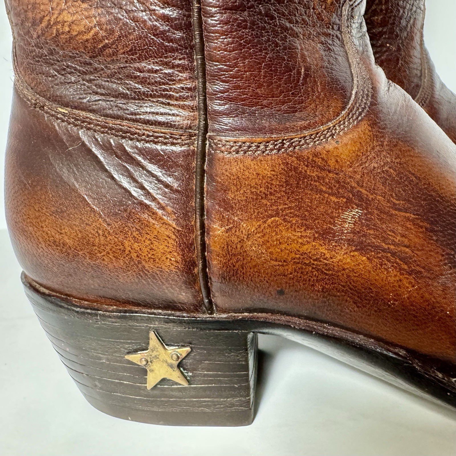 Lucchese 1883 Cutter Bill Cowgirl Boots 6.5A B/O Goat Leather Kennedy Pull On
