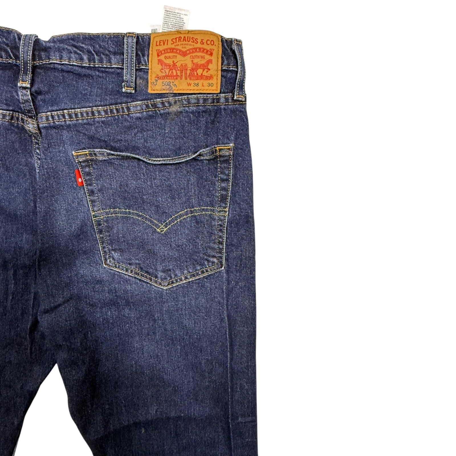 Levi’s 502 Blue Tapered Leg Regular Fit Zip Fly Men’s Jeans Size 38W 28L