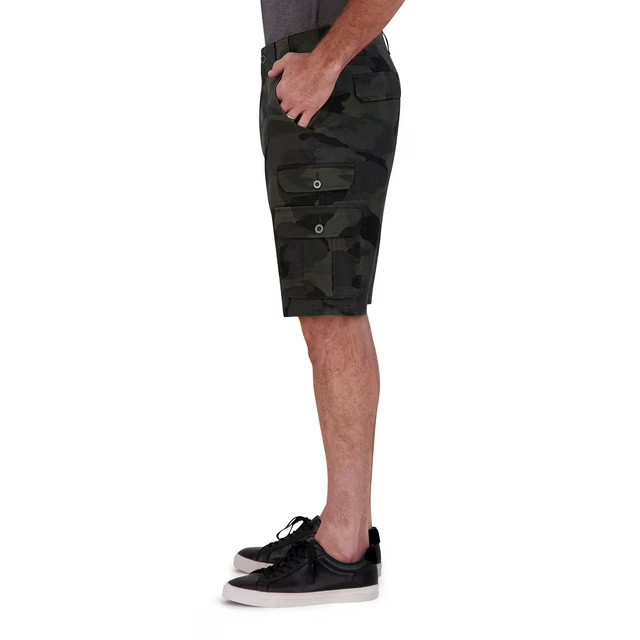 Iron Co Men’s Stretch Multi Pocket Cargo Short Size 38 Jungle Camo
