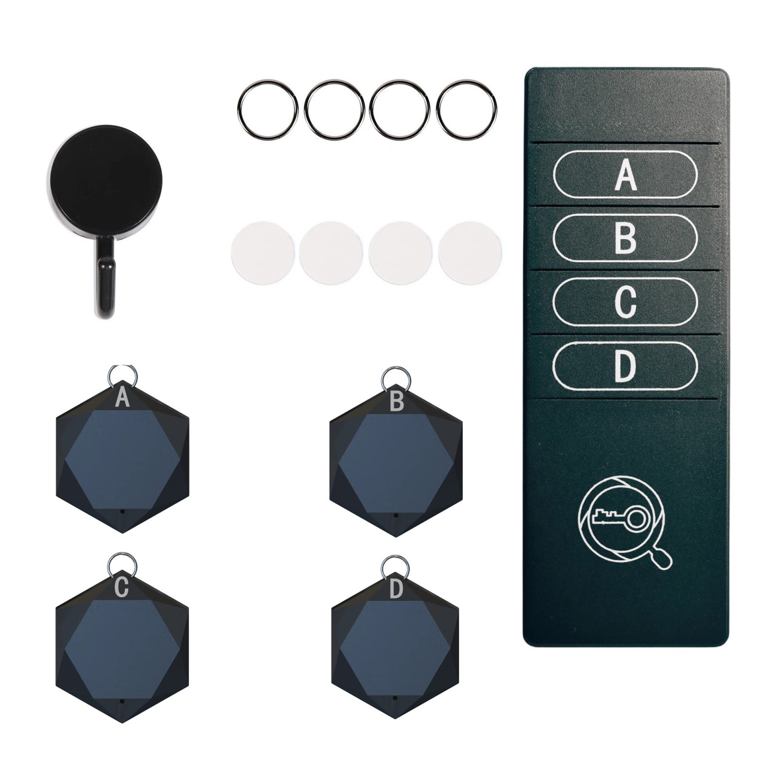 4-in-1 ABS Wireless Alarm Key Finder Anti Lost Tag Tracker Wallet Locator