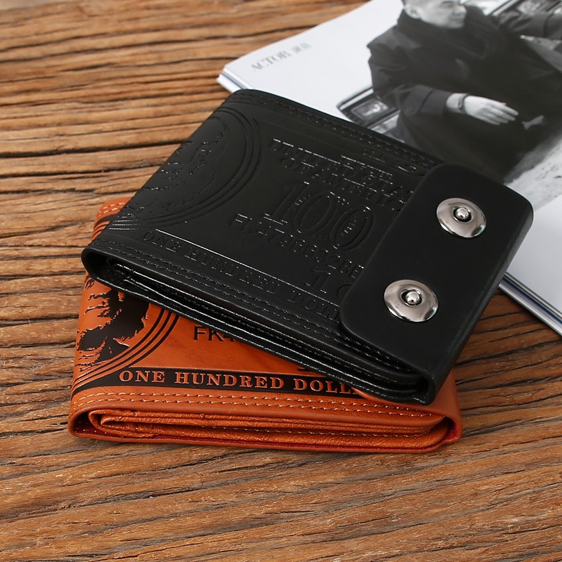 Men’s Novelty US 100 Dollar Wallet PU Leather Card Holder Bill Money Billfold US