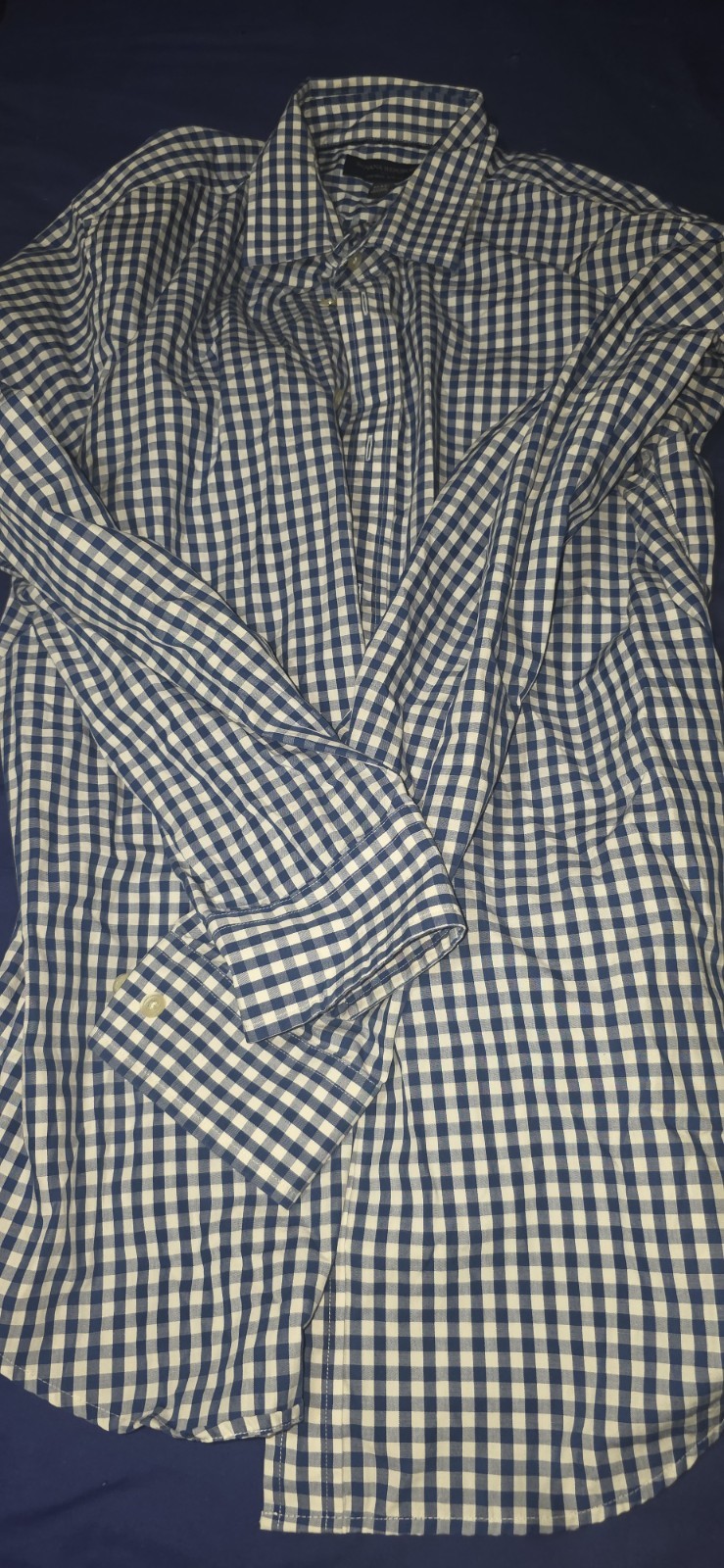 VintageBanana Republic Non-Iron Slim Fit Blue/White Check Dress Shirt 15.5 33/34