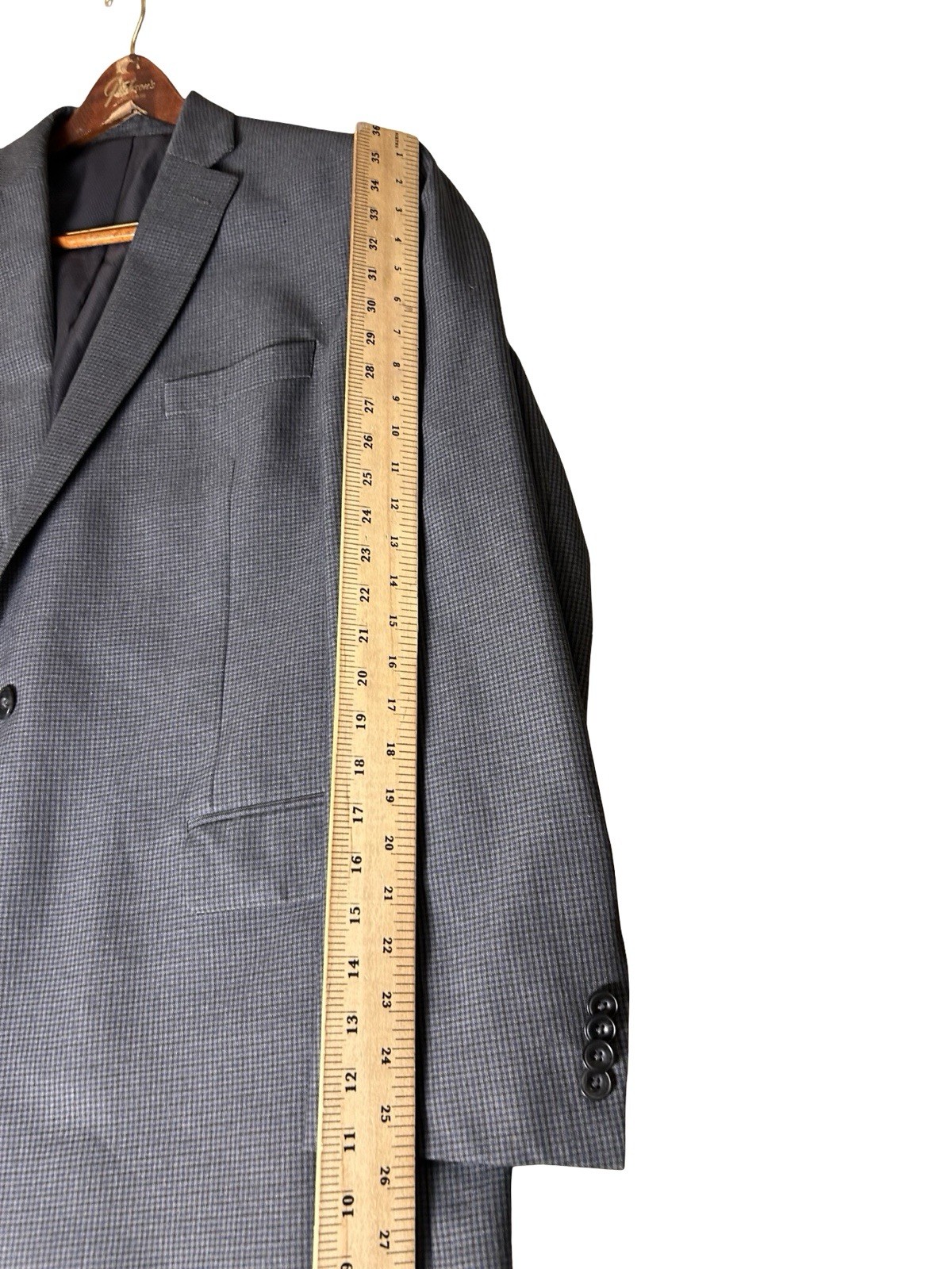 Michael Kors Plaid Blazer Sportcoat Suit Jacket Men Sz 46L Gray Two Button Front