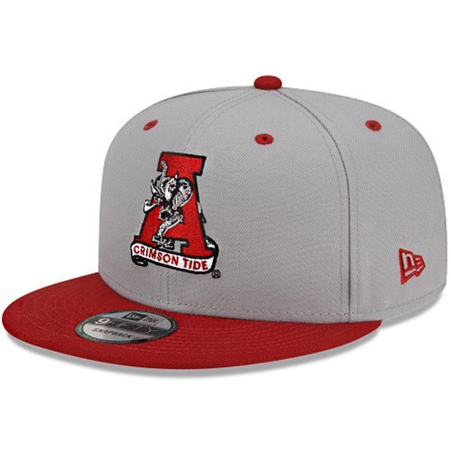 New Era Alabama Crimson Tide Snapback Hat NCAA Gray Burgundy 2 Tone Color Cap