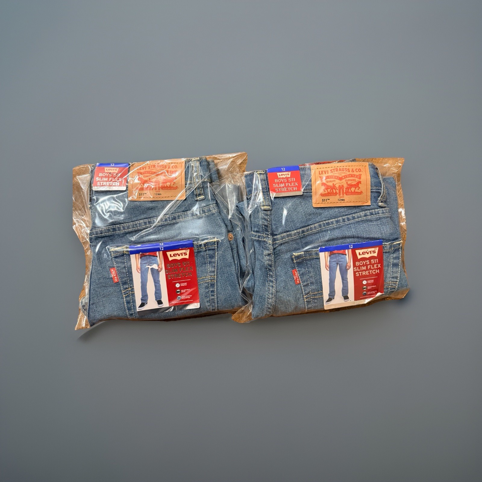 Levi’s Boys 511 Slim Fit Zip Fly & Button Closure Denim Jeans 12 Regular NWT