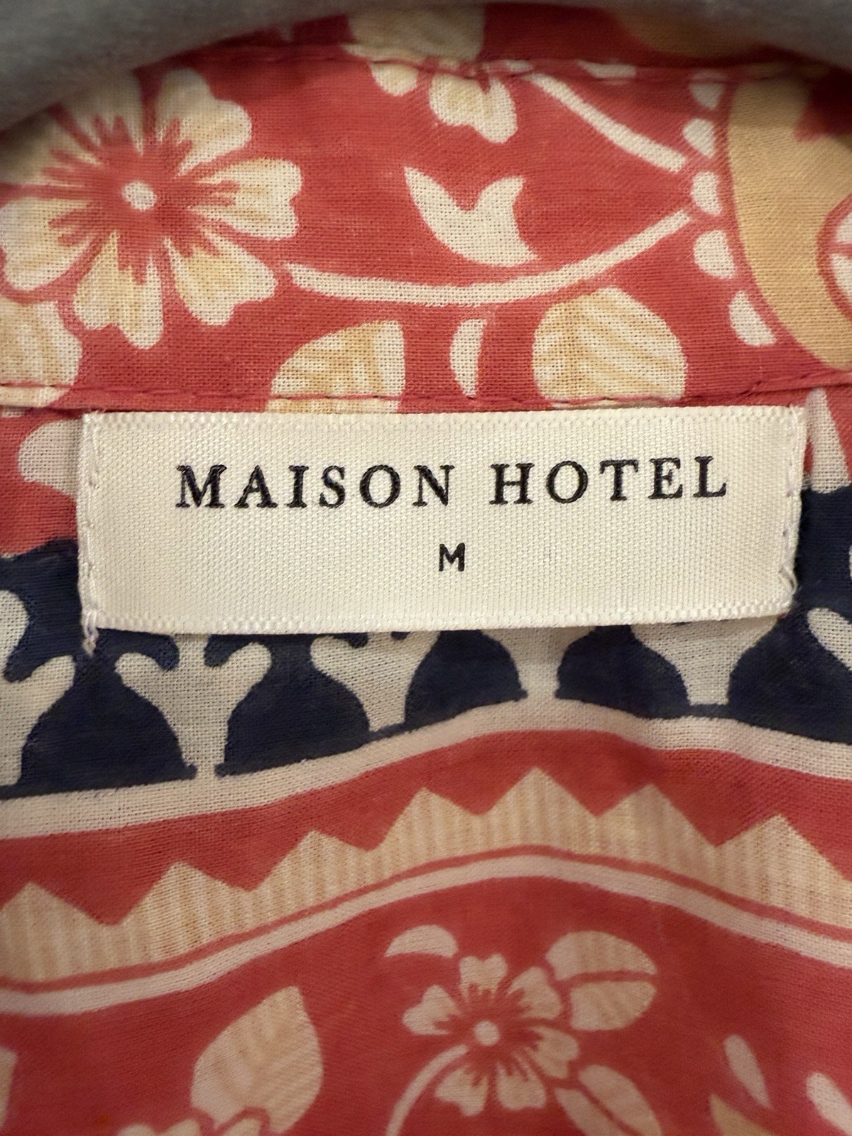 Maison Hotel Bruna Blouse/Shirt Palm Rosso Print Medium 100% Cotton slow fashion