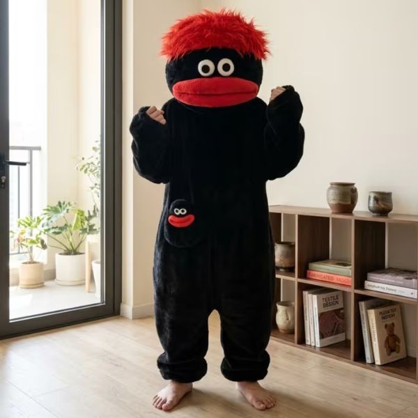 Dramatic Green Puppet Mascot Costume Big Mouth Character Halloween Party Suit