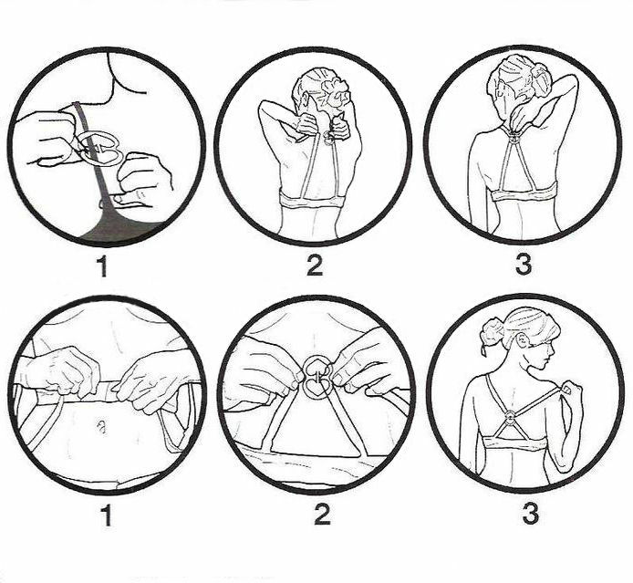 8 Double-Loop & 12 Circle Bra Clips for Straps in Nude Black Clear White