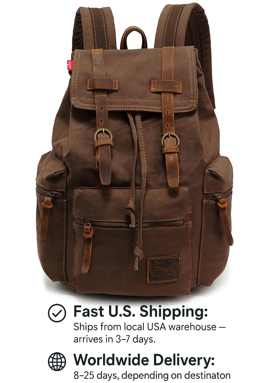 Vintage Canvas Backpack for Men Wome, Casual Daypack Travel Rucksack,School Bag