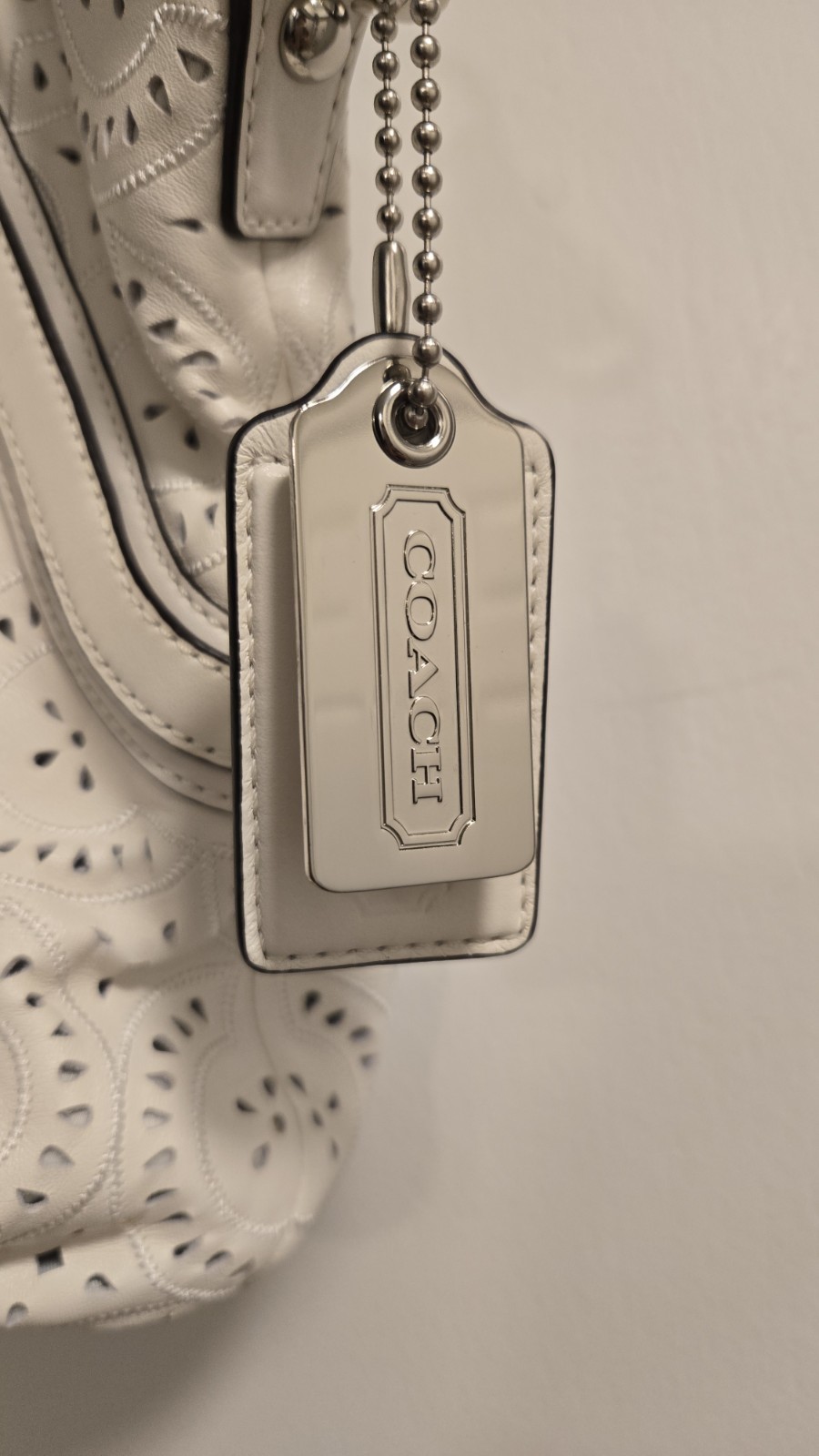 Coach Madison – White Lasercut Satchel