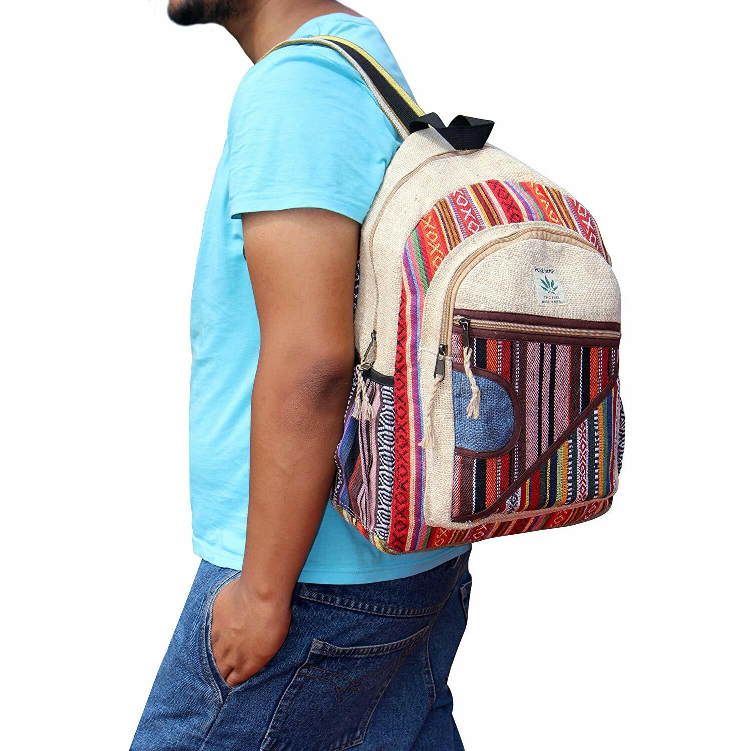 Himalayan Group Multi Pocket Pure Hemp Laptop Backpack NWT USA SELLER