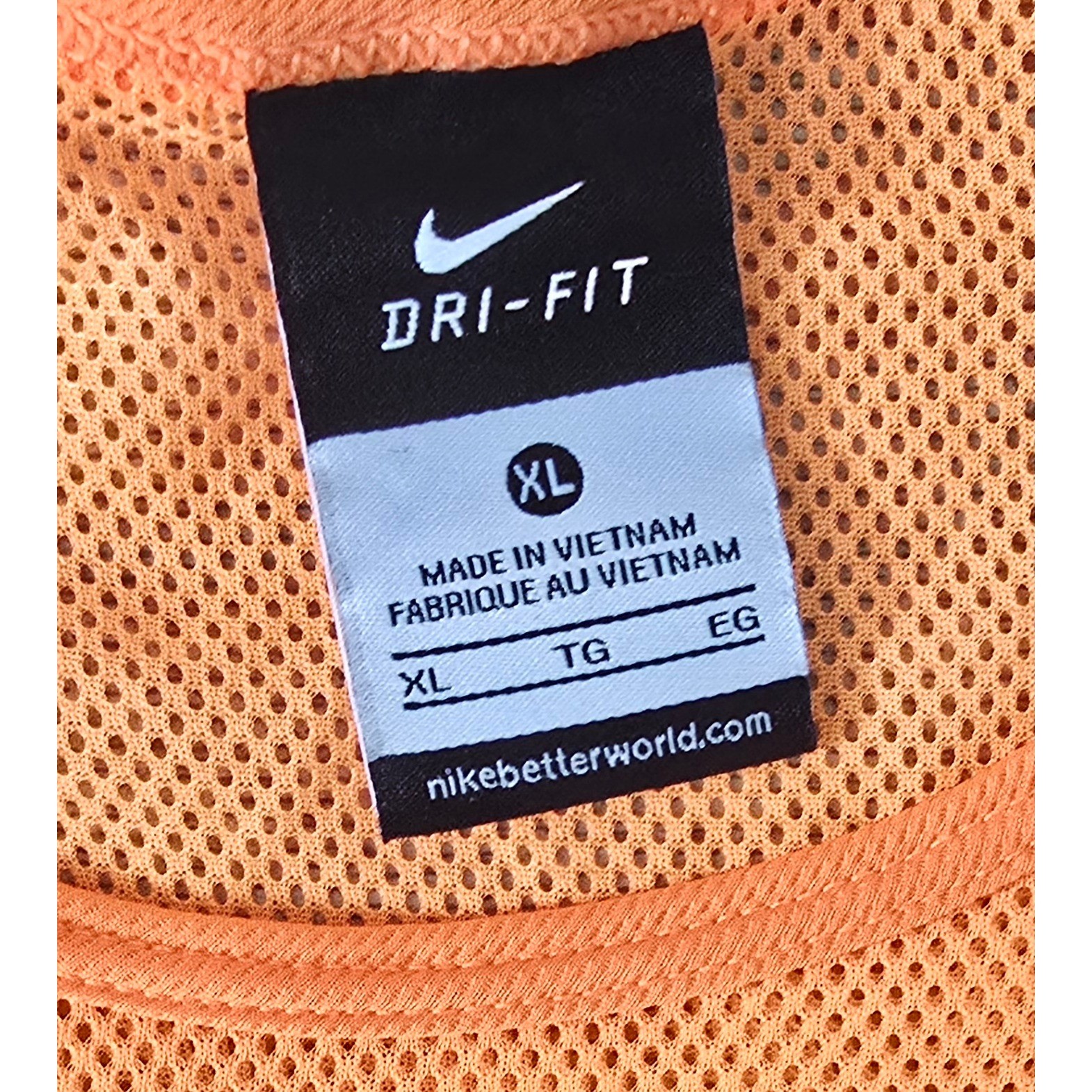 Nike Dri-FIT Training Shirt Womens XL Long Sleeve Charcoal Grey Orange Mesh Top