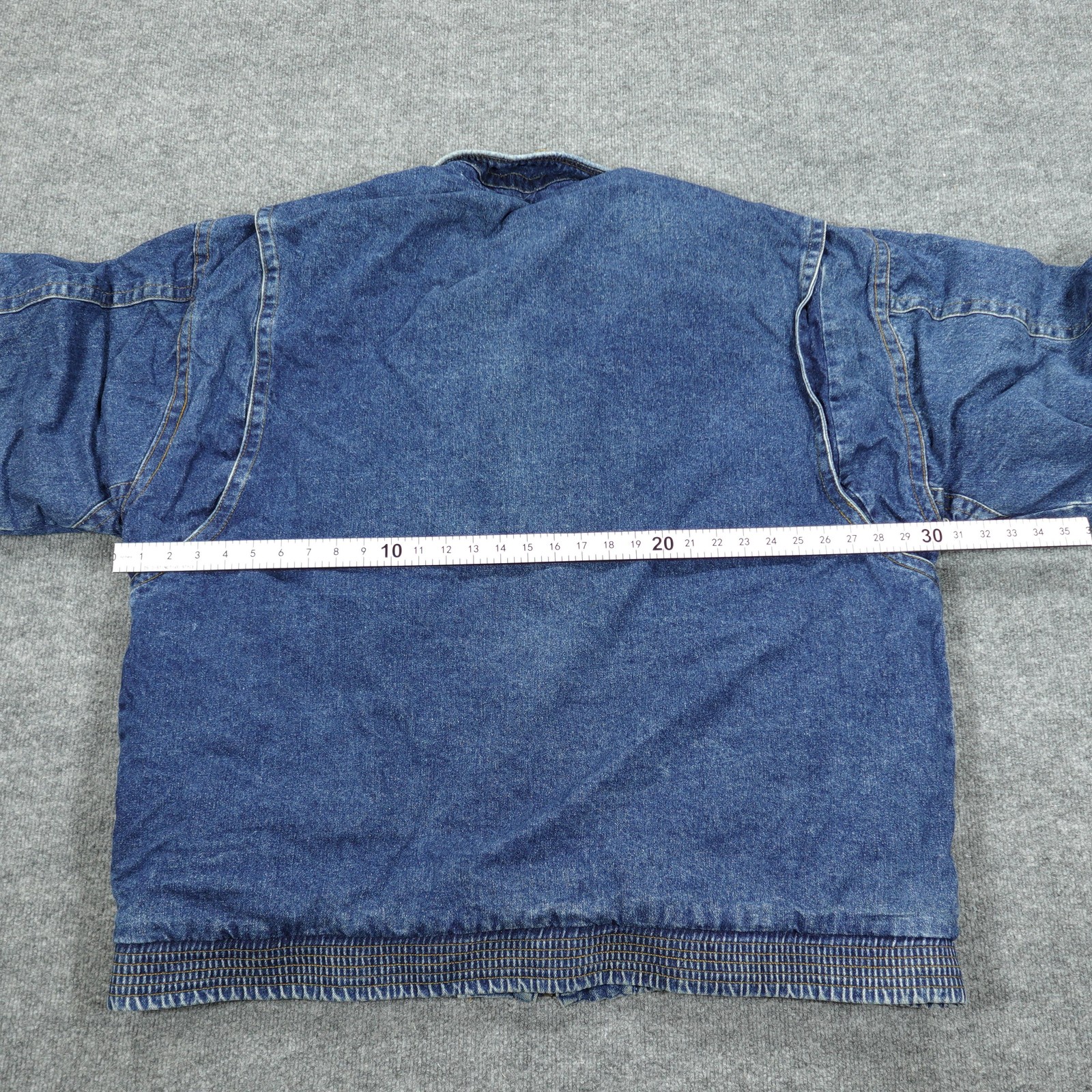Vintage Boulevard Jacket 3XLT Blue Men Denim Bomber Lined Insulated Pockets