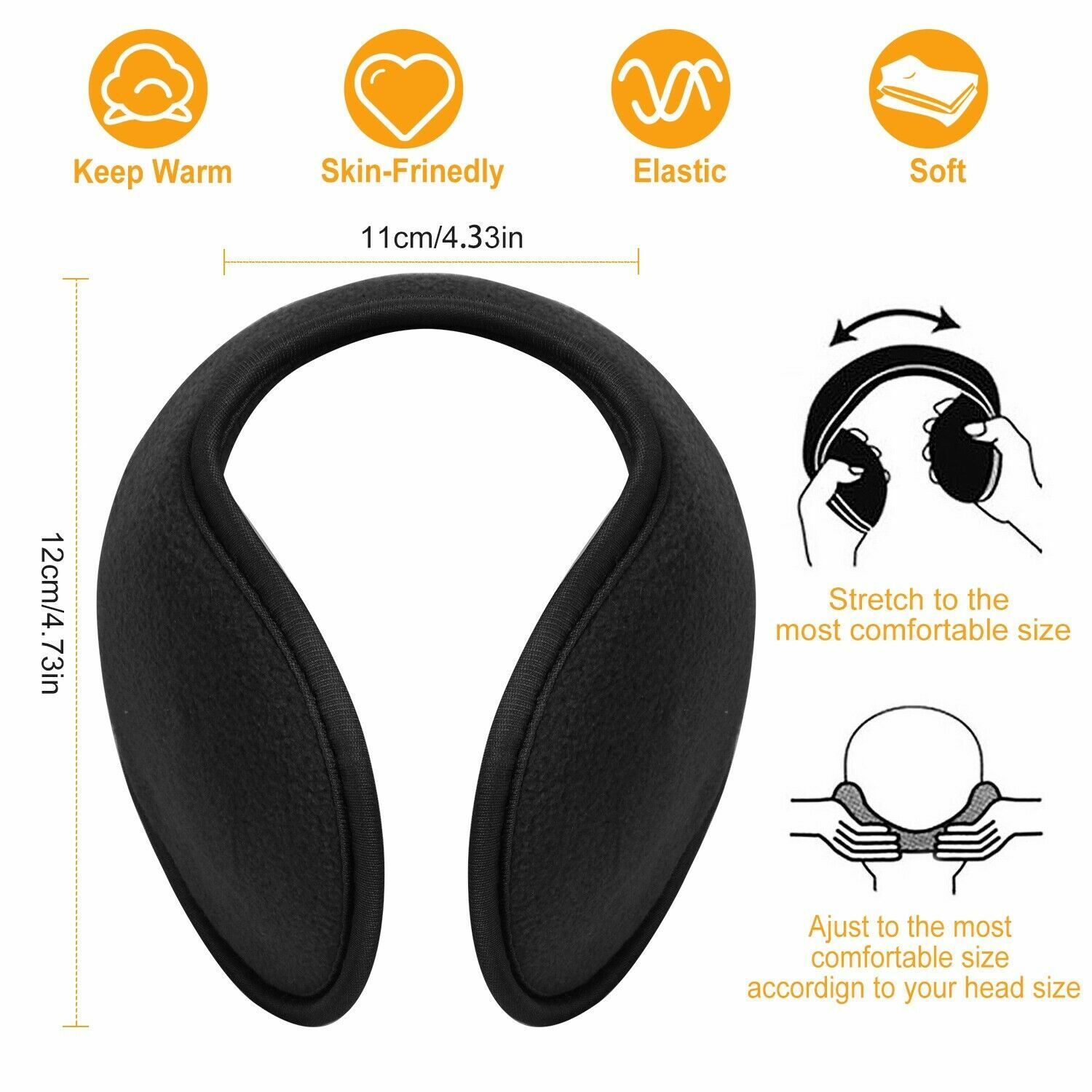 Ear Muffs Fleece Insulation Winter Ear Warmer Men Women Behind the Head Band lot