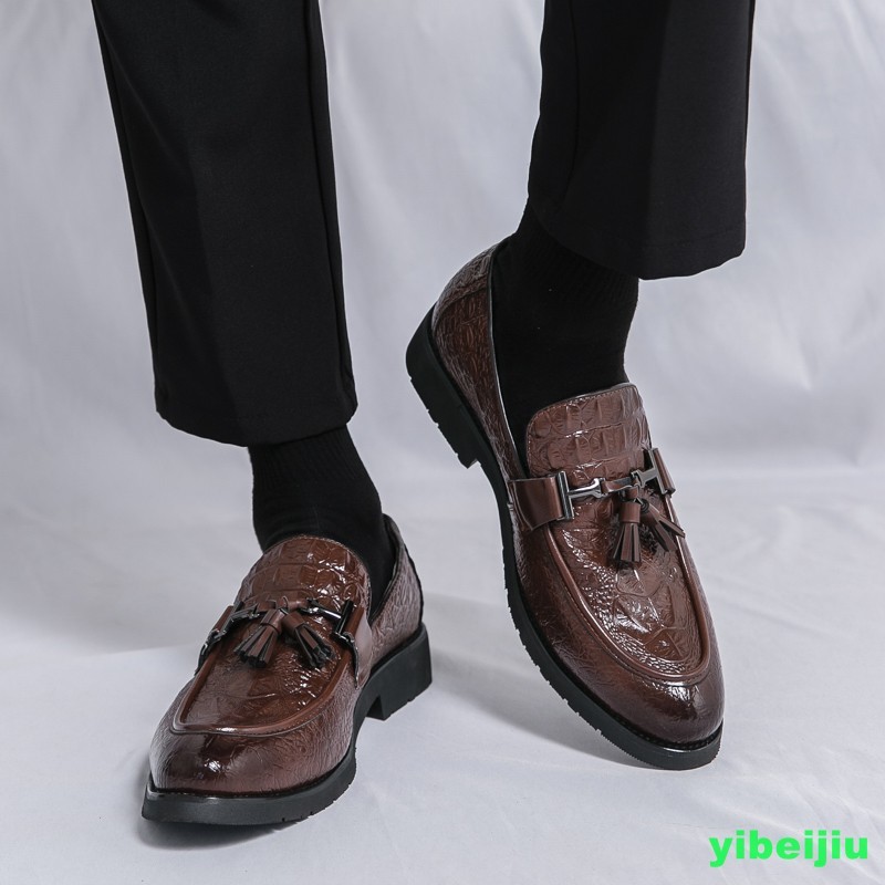 Men Business Alligator Crocodile Pattern Leather Shoes Tassel Oxford Fashion Man