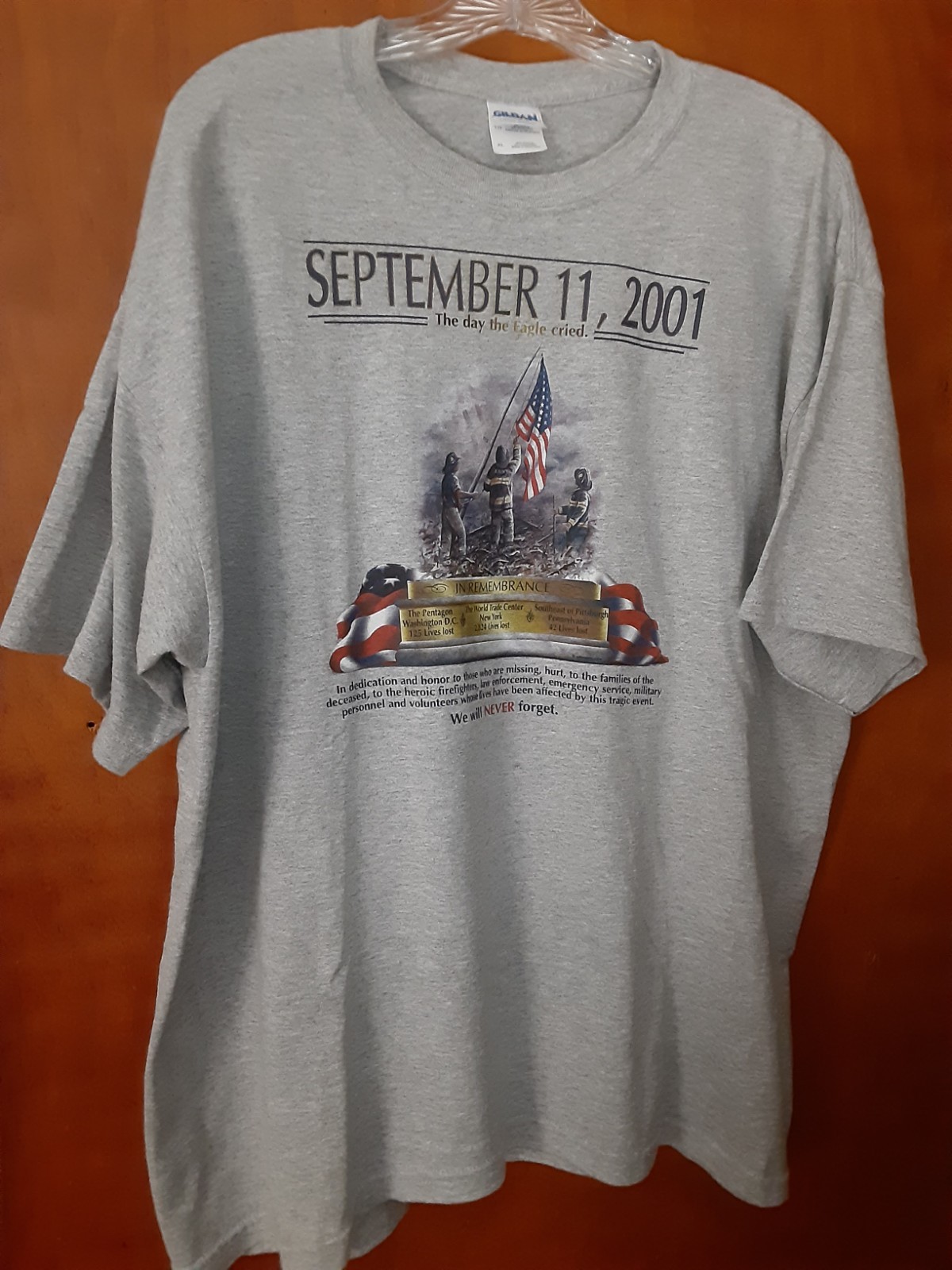 gildan ultra brand xl t-shirt sept 11, 2001 the day the eagle cried memorial…