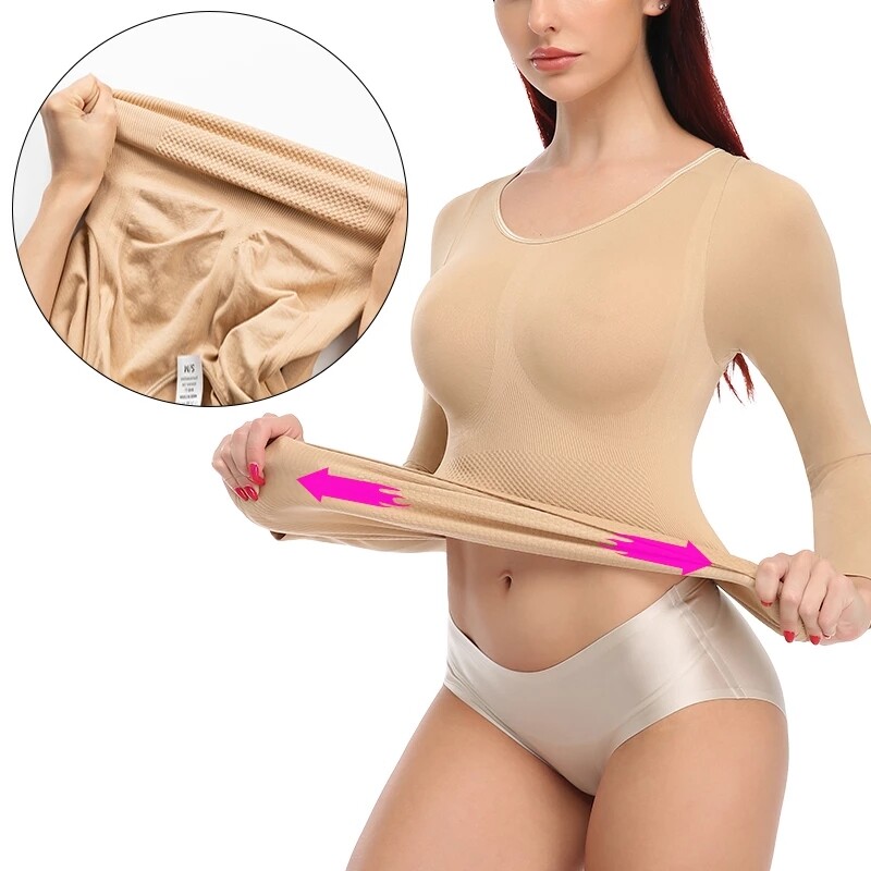 Women’s Long Sleeve Shirt Thermal Basic Compression Base Tops Undershirt Blouse