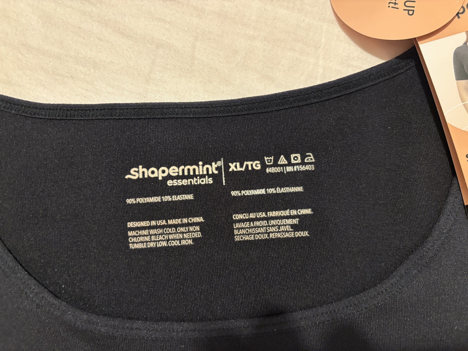 Shapermint NWT Black Essentials Short Sleeve Shaping T Shirt Size XL
