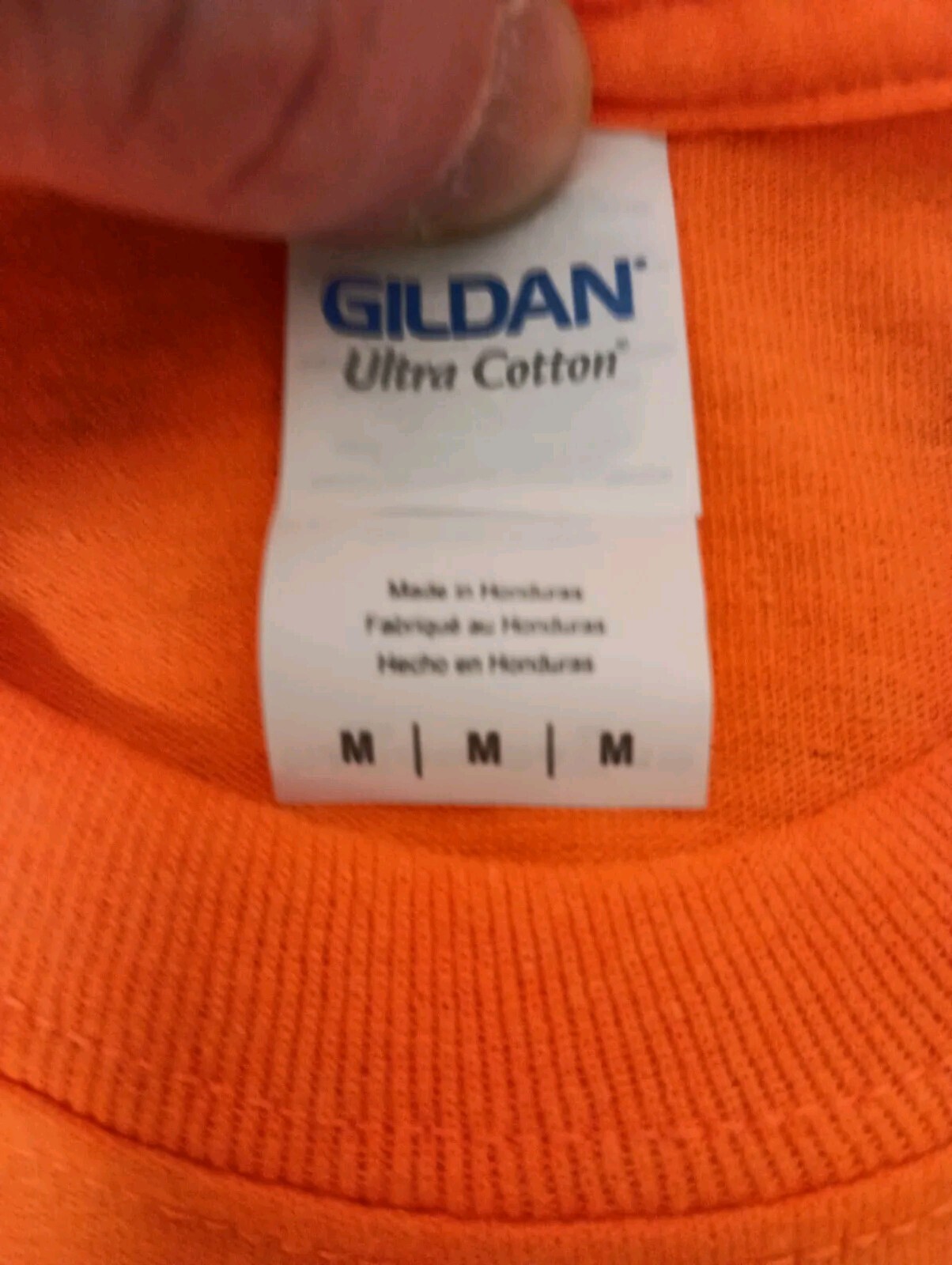 Gildan Ultra Cotton Safety Orange Long Sleeve T Shirt Men’s Medium New