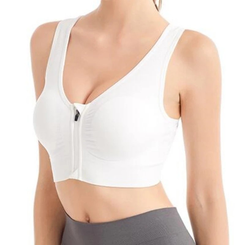 Sports Bra Women High Impact Running Yoga Workout Bra Zip Front Closure M/L/XL