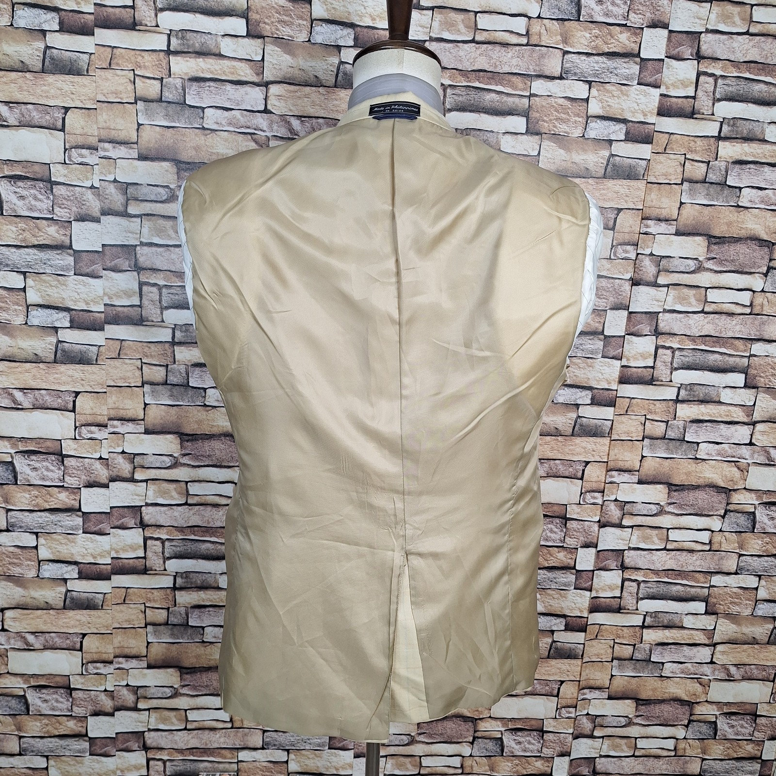Haspel Sport Coat Jacket Mens 42R Light Beige Multicolor Windowpane SV