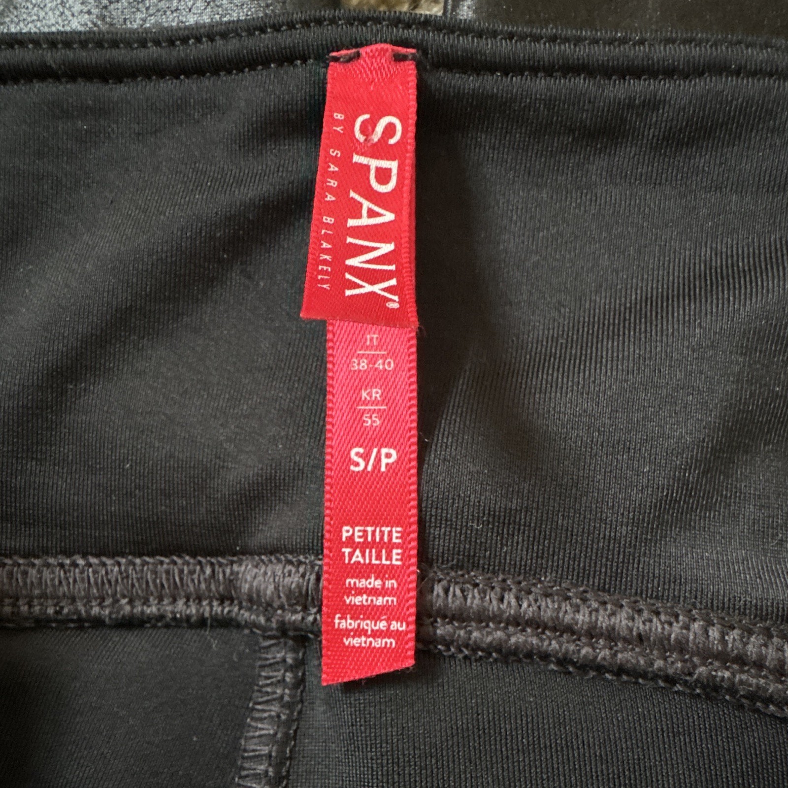 SPANX High-Waisted Firm Shapewear Leather Look Leggings Black S/P Stretch