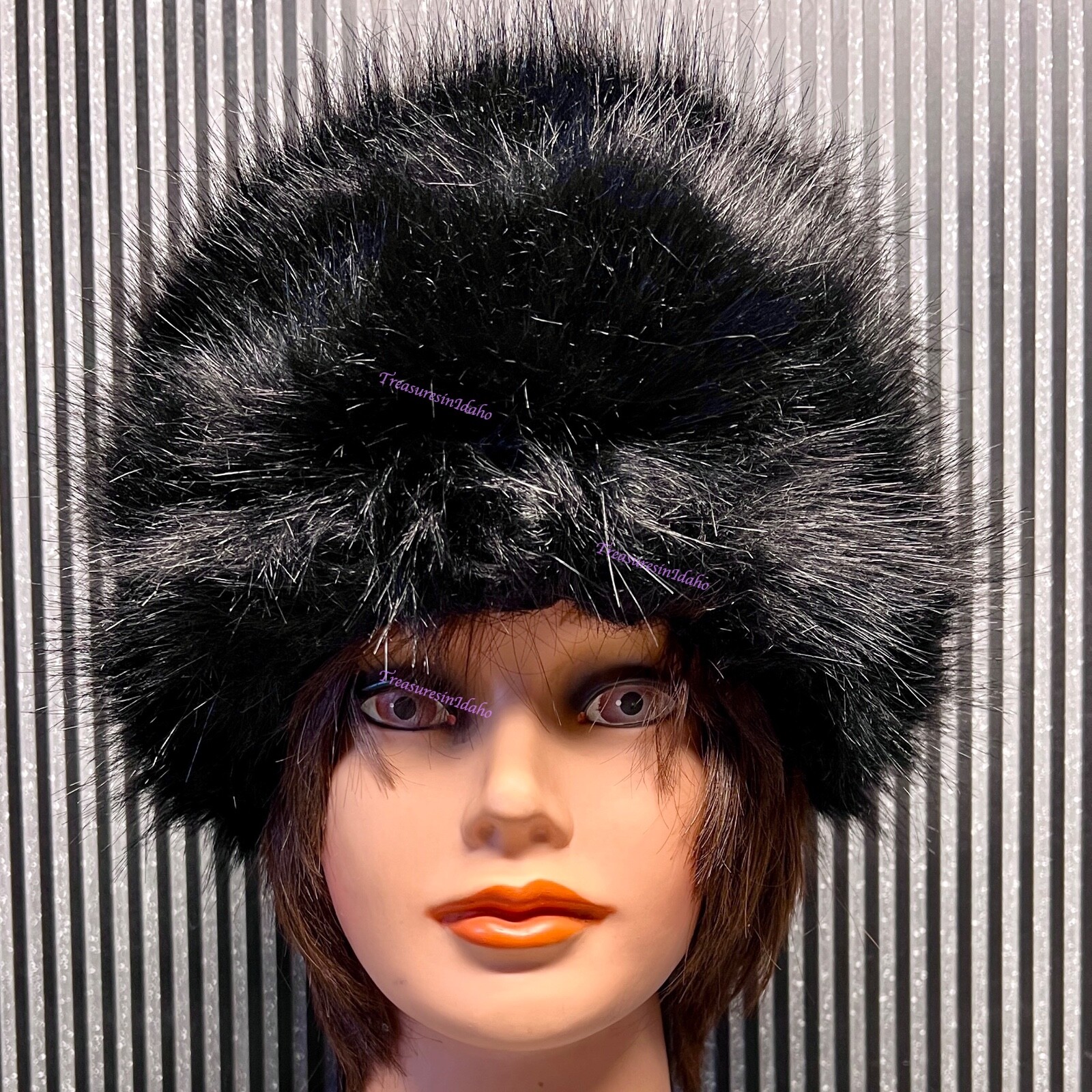 Winter Faux Fur Cossack Hat Warm Fluffy Lady Russian Style Cap 100% Vicose