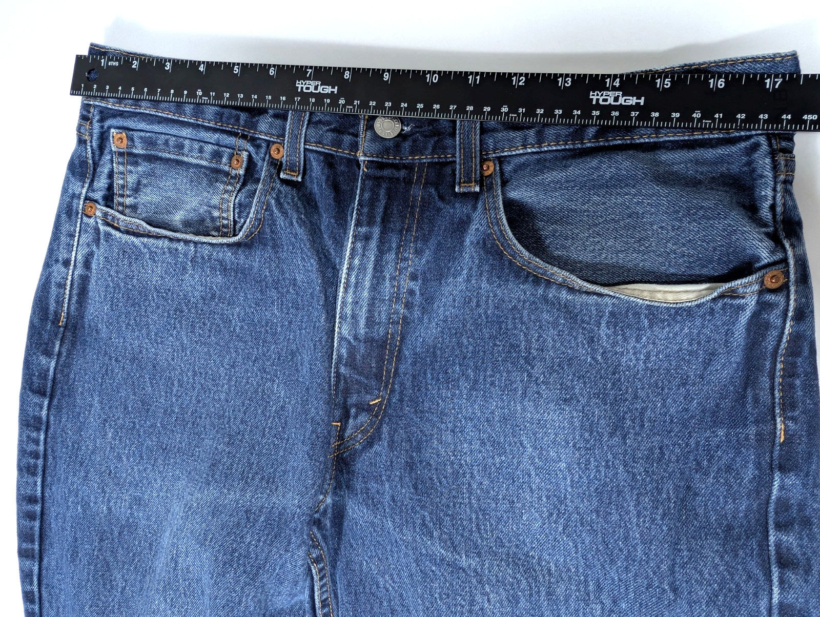 Levis`s 550 Relaxed Fit Jeans Men`s 34×28.5, Blue Denim 100% Cotton