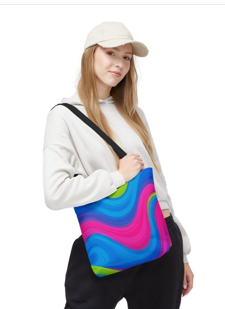 Tote Bag AOP Neon Abstract Art Design