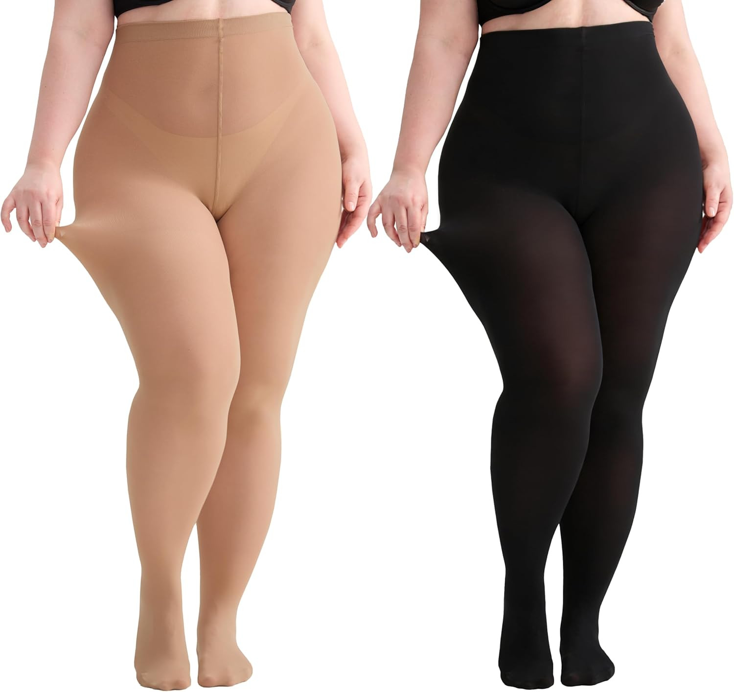 WomenS Plus Size Tights High Waist Sheer Semi Opaque Ultra Soft Pantyhose XL-4XL