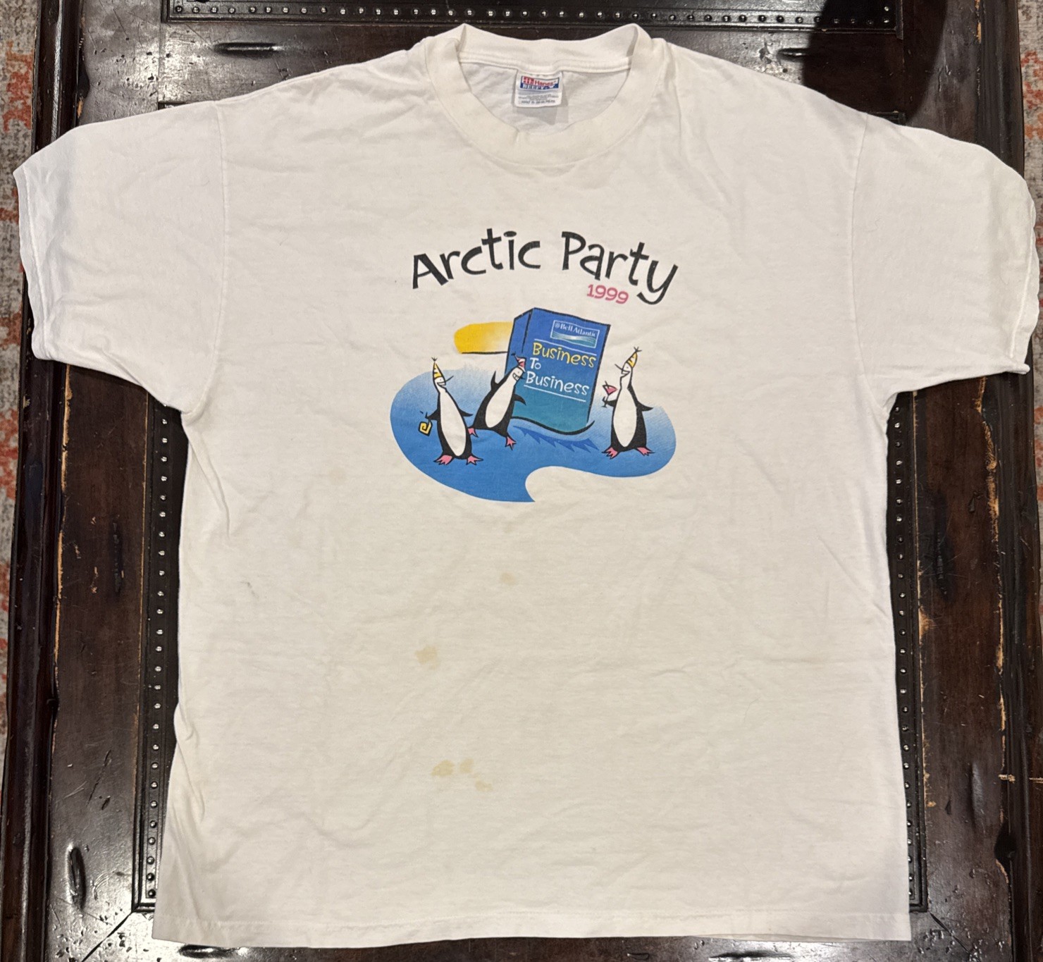 Bell Atlantic Business to Business ARCTIC PARTY 1999 VTG Hanes Beefy T-Shirt: XL