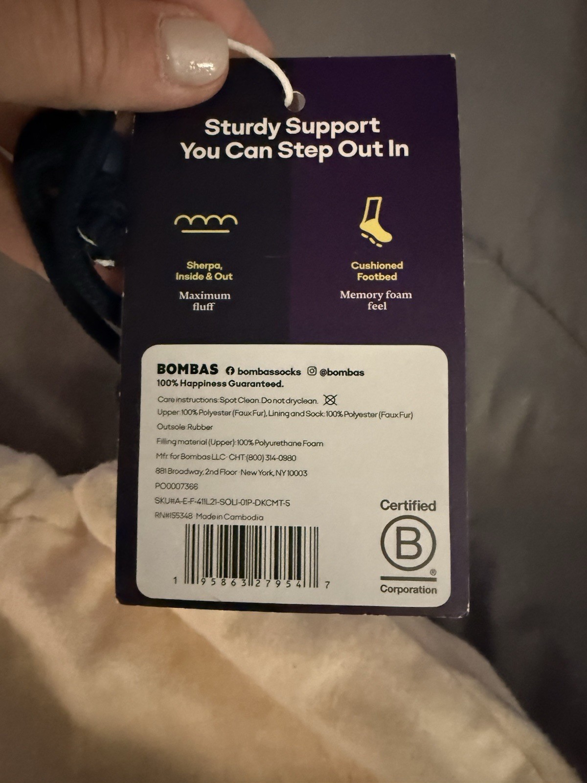 Bombas Sherpa Slip-On Slippers Brown Women’s US 5 Memory Foam Rubber Sole