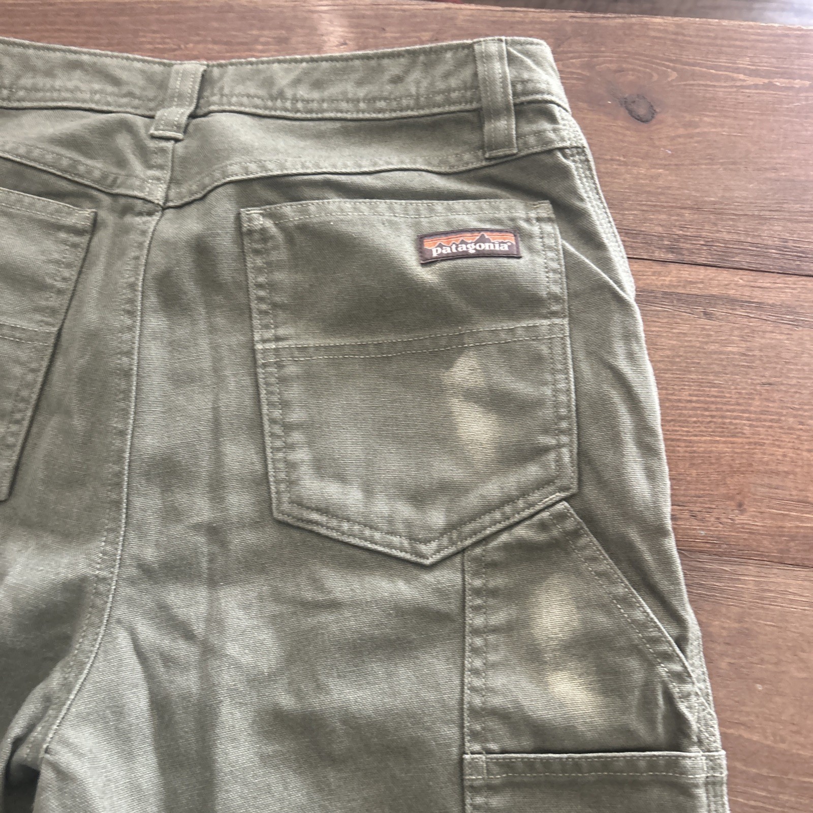 Patagonia Women’s Pants 8 All Seasons Hemp Canvas Double Knee Fatigue Green
