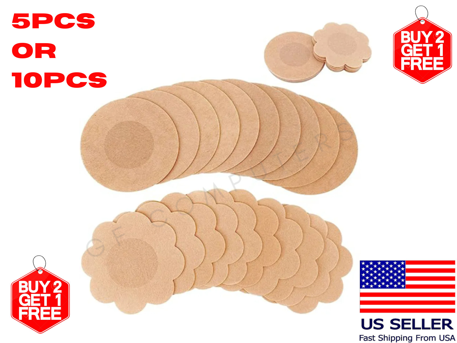 5pcs or 10Pcs Invisible Breast Pasties Self Adhesive Nipple Cover Sticker Pads