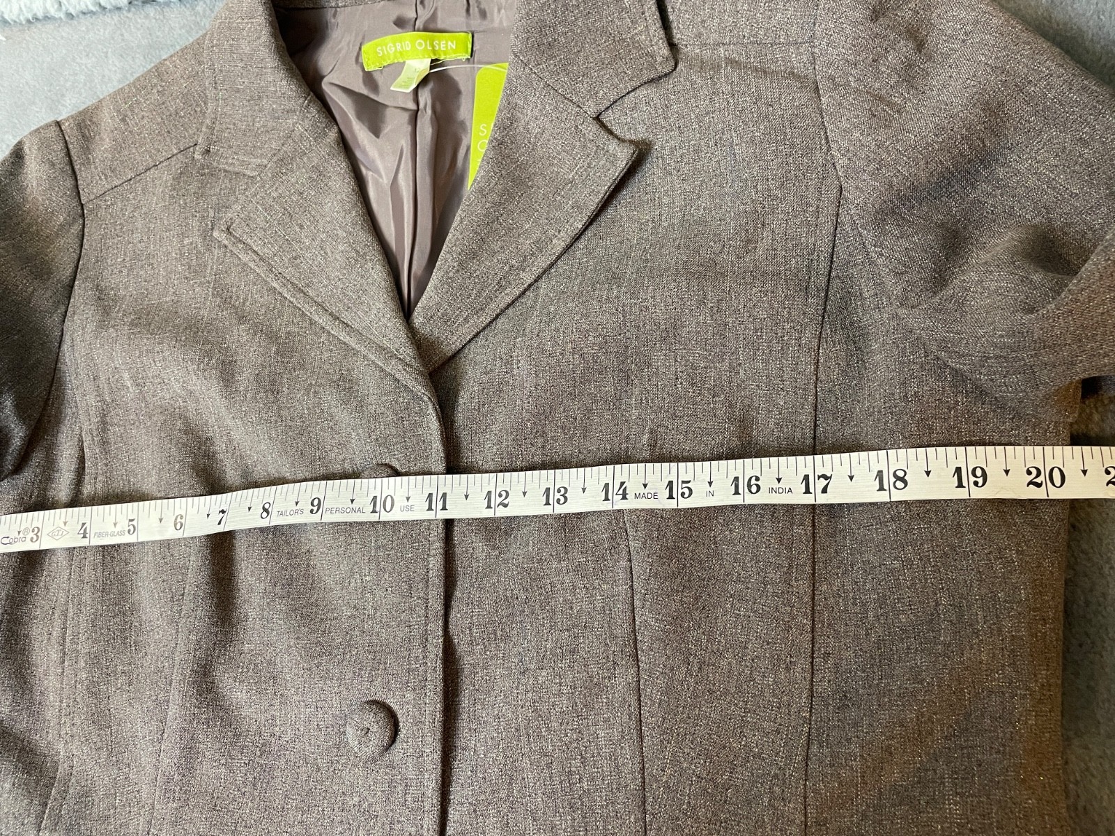 Sigrid Olsen Jacket Skirt Suit Womens 12 Brown Single Breasted Capsule Wardrobe