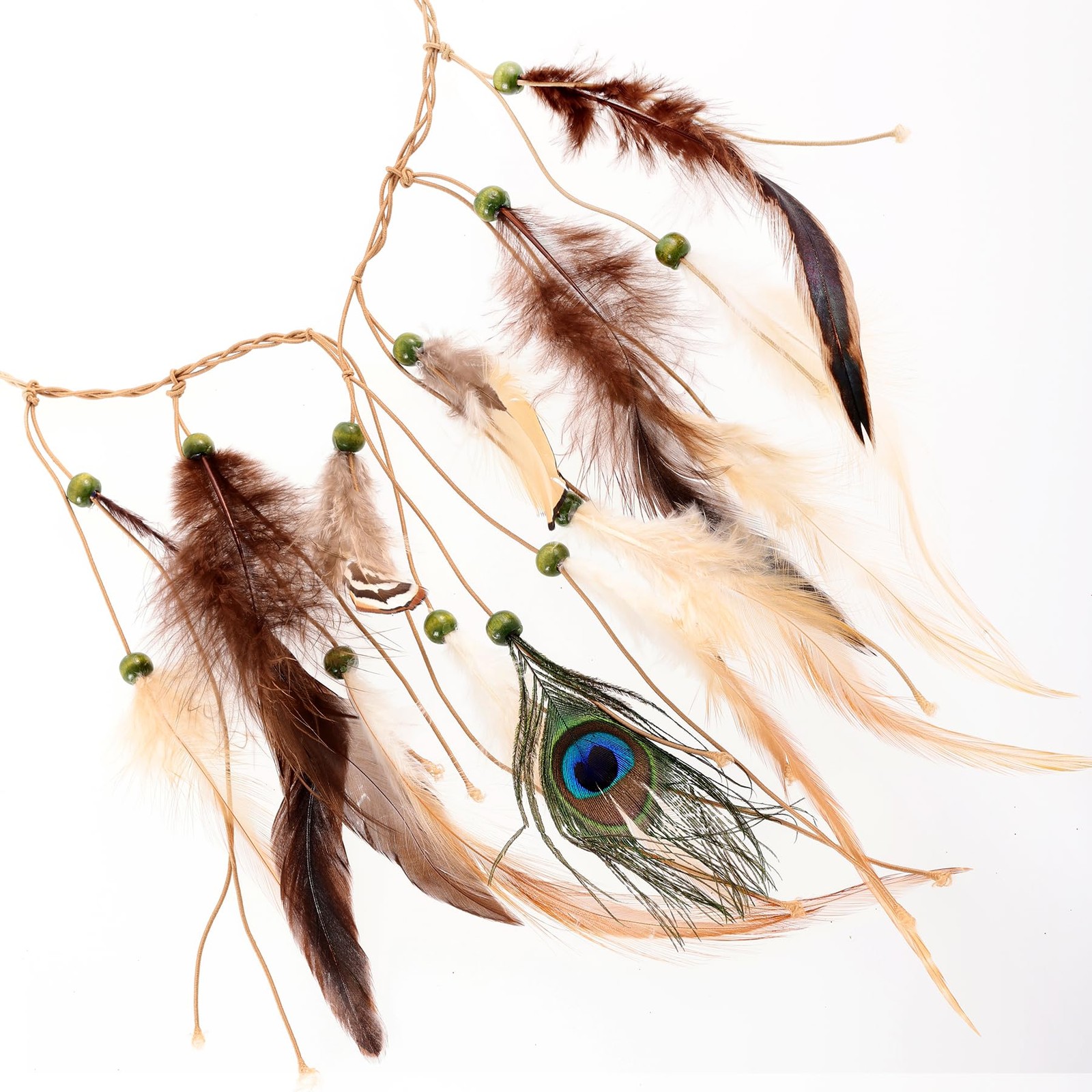 obmwang Indian Feather Headband Native American One Size, As Picture Show