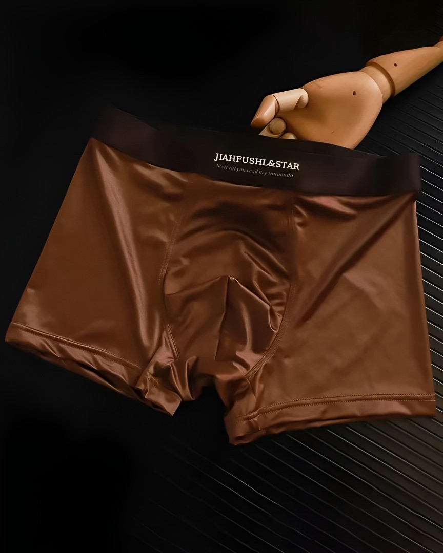 4PCS Men’s Ice Silk Underwear Breathable Boxer Shorts Seamless Satin Soft Briefs