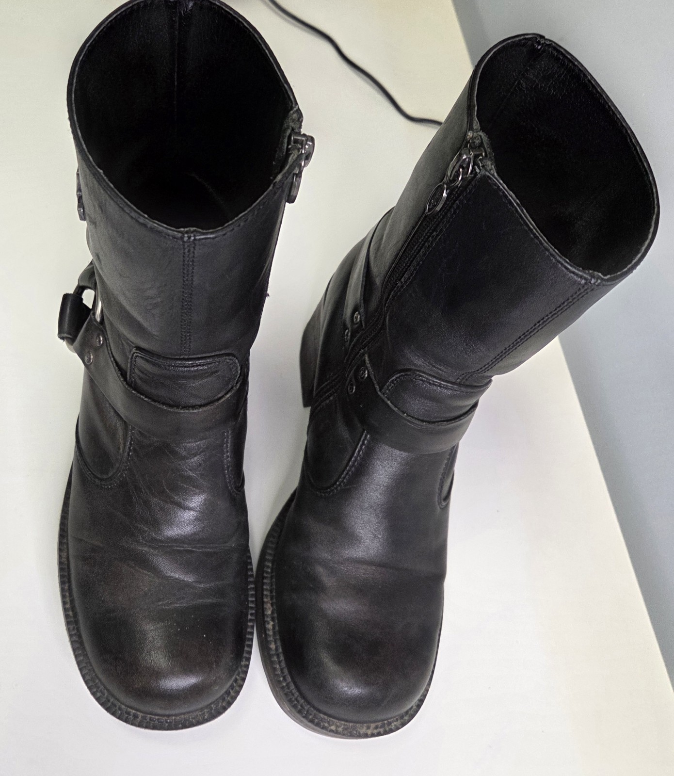 Harley Davidson Pavement Harness Boots Womens Black Leather Motorcycle Size 8.5