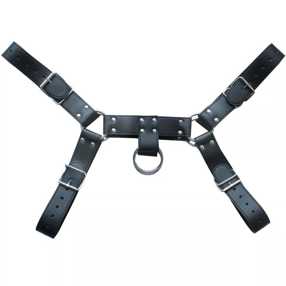 Adjustable PU Leather Body Chest Harness Belt Shoulder Elastic Buckle Strap Men