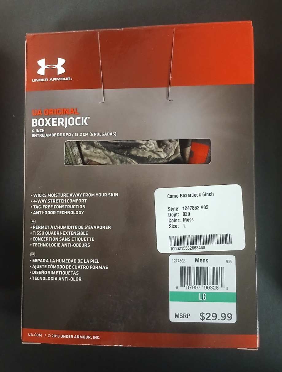 UNDER ARMOUR UA ORIGINAL BOXERJOCK 6″ Large 34-36 CAMO Mossy Oak Treestand