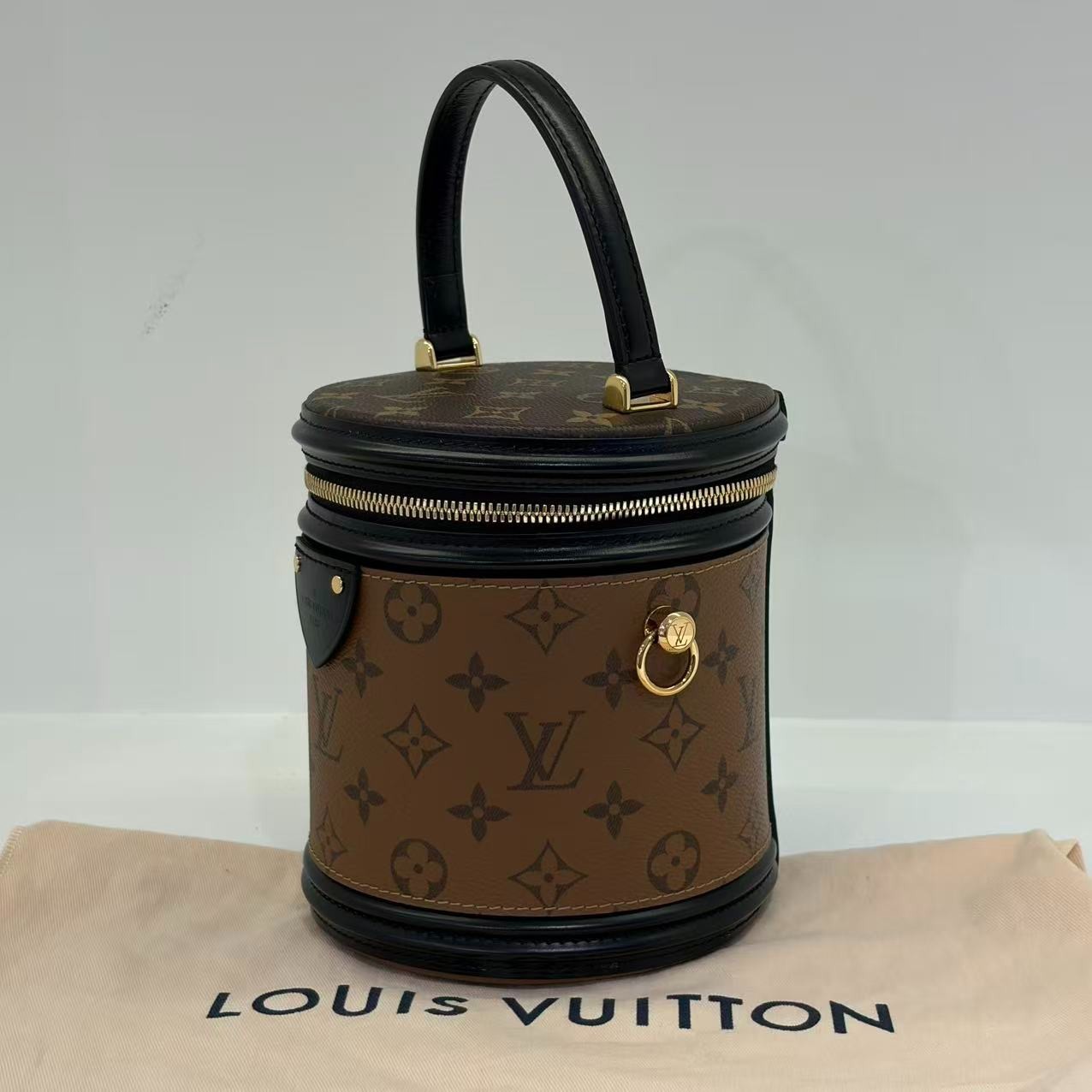 Louis Vuitton Cannes Monogram Reverse Canvas Handbag Bucket Bag Brown