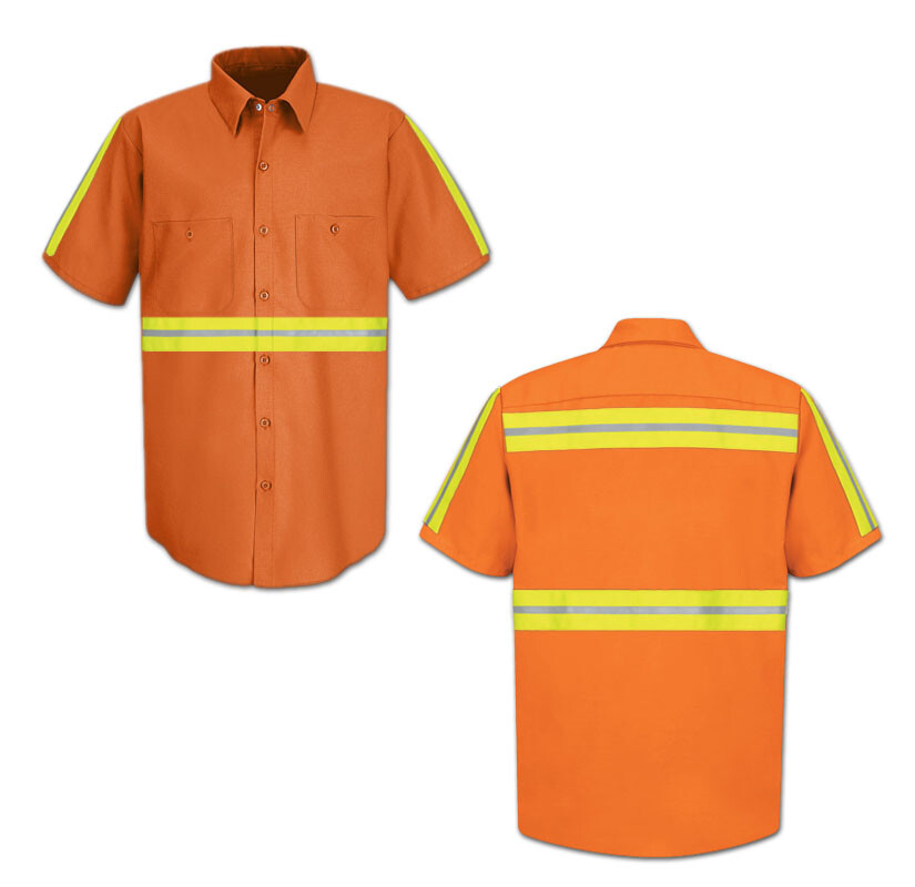 Red Kap Enhanced Visibility Hi Vis Reflective Safety Work Towing Uniform Shirts