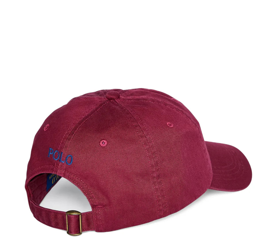 Polo Ralph Lauren Men’s One Size Cotton Chino Adjustable Ball Cap Maroon Wine