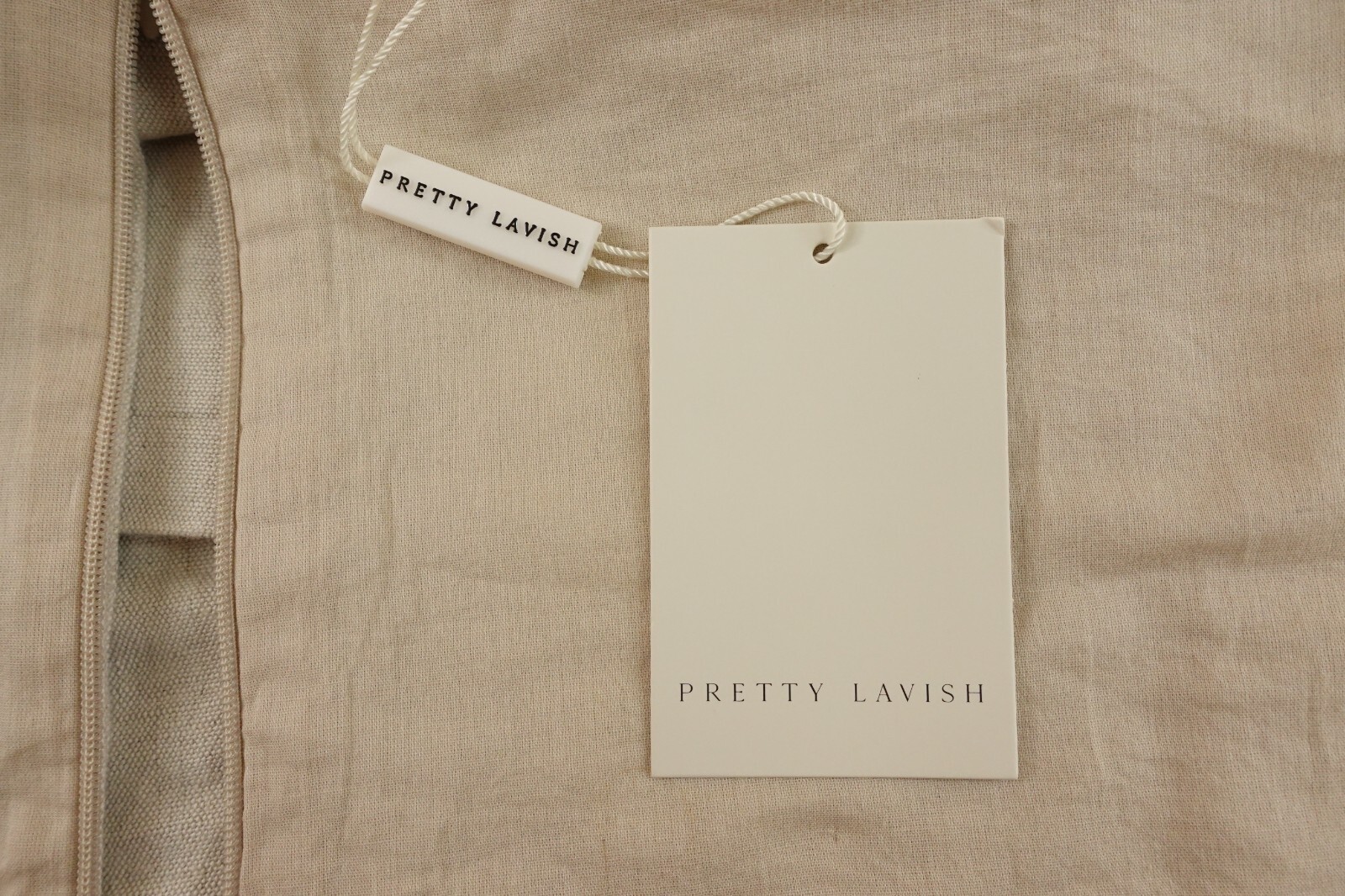 Pretty Lavish Womens Size 12 Natural Linen Blend Strapless Layered Top NWT