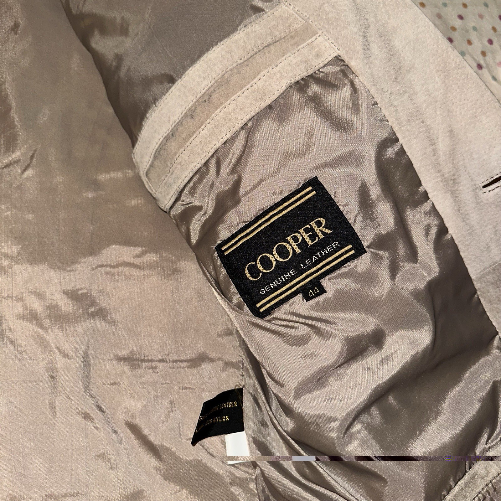 Cooper Men’s Leather Blazer Sport Coat – Size 44 Tan Suede Classic